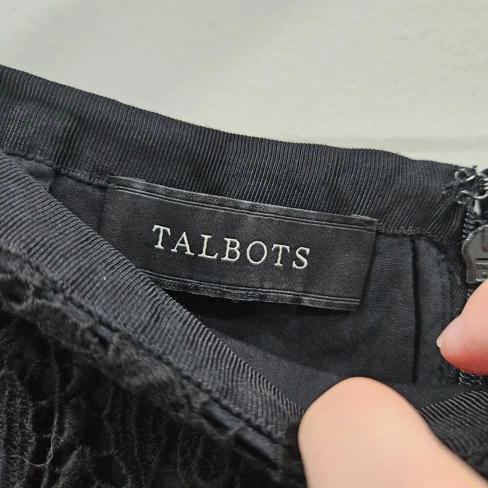 Talbots Womens Lace Overlay Pencil Skirt 18 Black Romantic Feminine Whimsygoth